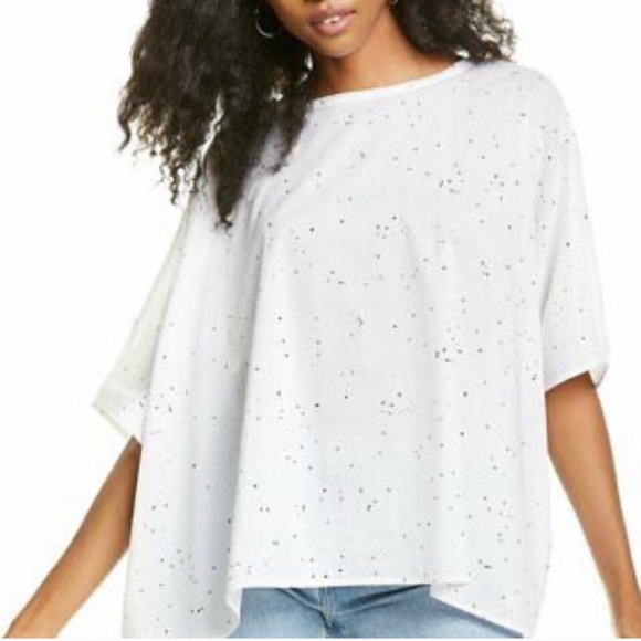 Eileen Fisher Speckle‎ Print Dolman Sleeve Boxy Top - Picture 1 of 12